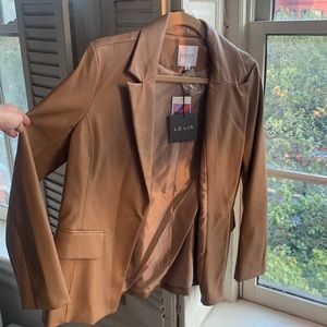 Brown leather blazer new with tags